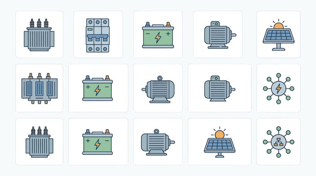 Electrical Engineering and Power Icon Set