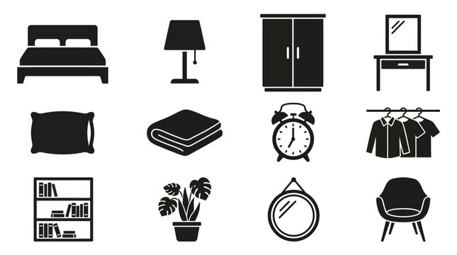  badroom furniture silhouette set