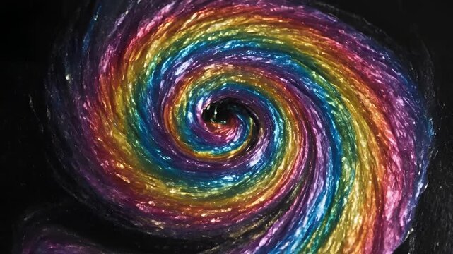 Vibrant Rainbow Swirl Vortex Abstract Background Motion.