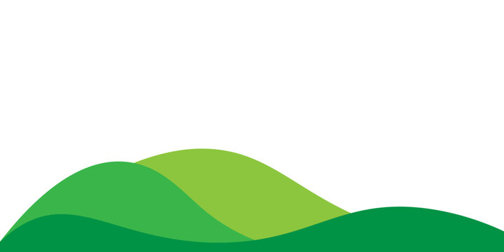 Abstract green hills landscape vector background template