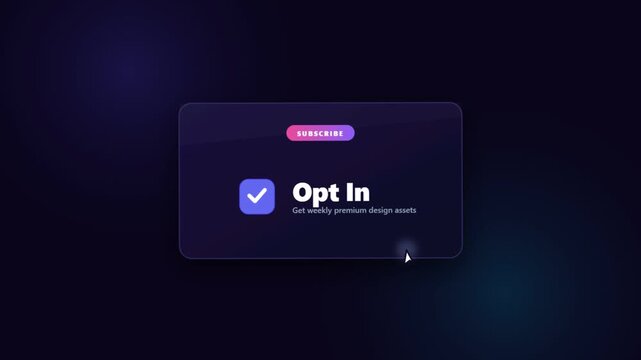 User clicking opt in checkbox on dark digital interface