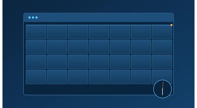 Digital progress dashboard with loading timer animation