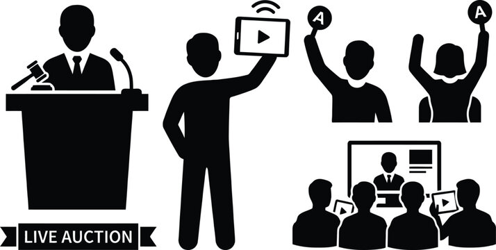 Live auction with online and in-person bidders