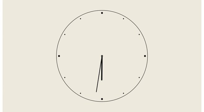 Minimalist wall clock time lapse, fast moving hands animation