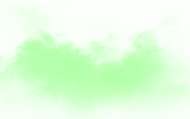 Fototapeta premium Green fog or smoke cloud isolated on transparent background. 