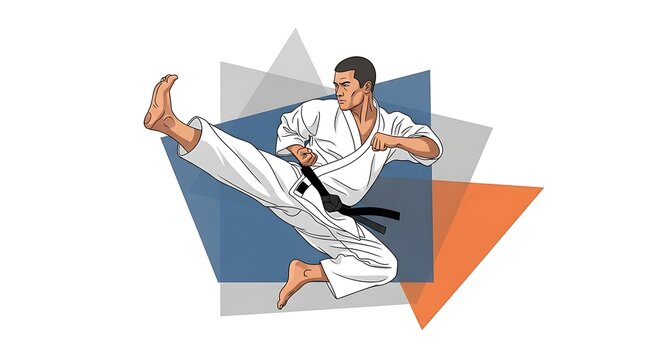 Karate Fighter Illustration.