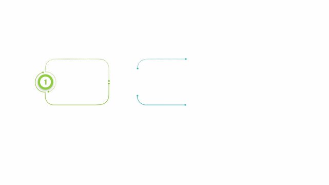 animated video of business plan infographic 3 and 6 steps template, rectangle shape for strategic planning, business presentations and reports