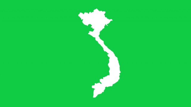 Vietnam wiggle animation map loop green background