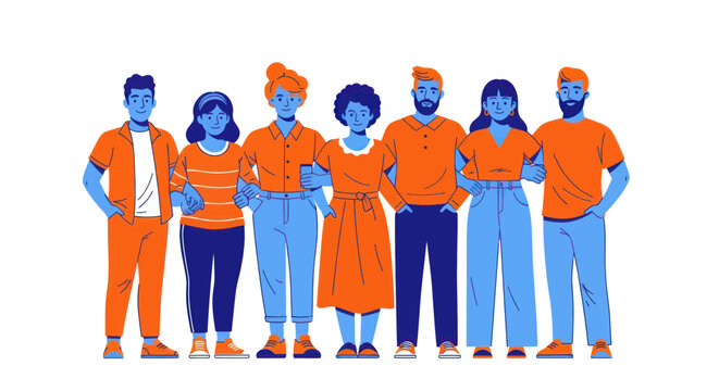 Diverse group of people standing together 1.