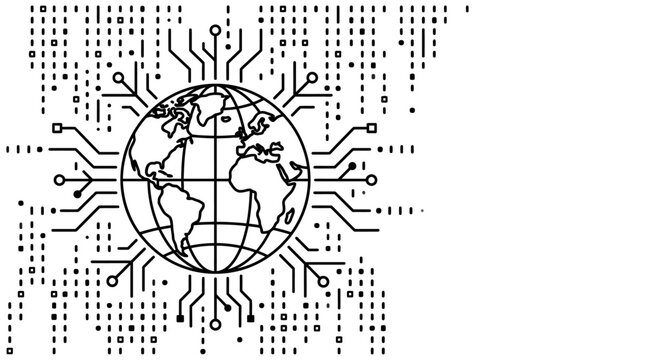 Digital World Globe Network Connection Technology Abstract Background