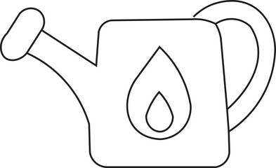 Minimalist watering can line icon, gardening equipment vector illustration, simple water drop symbol for horticulture and plant care branding © zahid ahmed