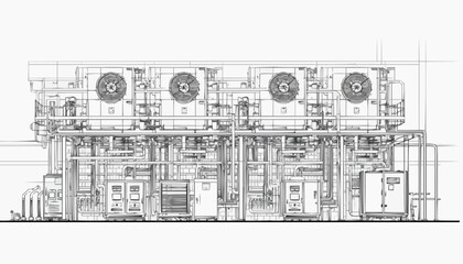 Fototapeta premium Smart home hvac technology vector icons