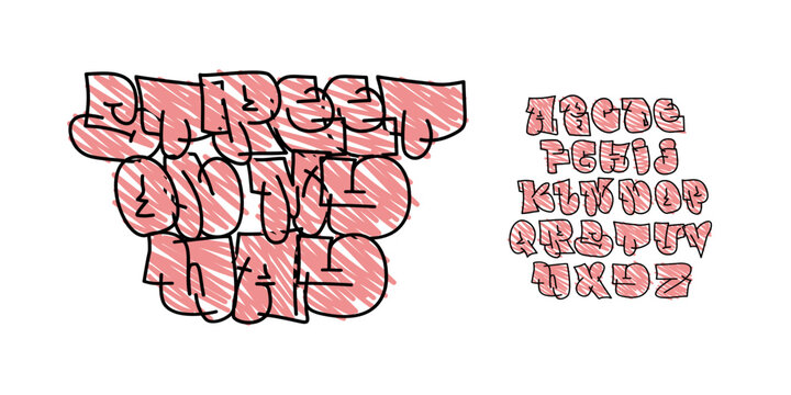 Original Font, Playful graffiti bubble font with hand drawn style, perfect for street art, posters, and urban typography. vector design