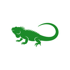 Fototapeta premium Iguana Green Lizard Silhouette Graphic Icon for Tropical Nature Design