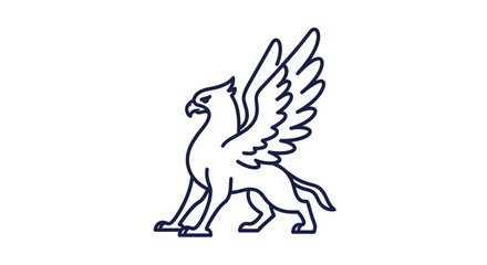 Fototapeta premium Winged mythical creature with lion body.