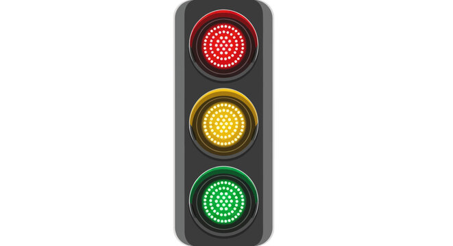 Traffic Light with Red Yellow Green Lights.