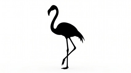 Obraz premium Elegant flamingo bird silhouette vector illustration isolated on white background