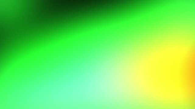Abstract vibrant rasta color gradient background loop animation featuring soft blurred red yellow and green light leaks with a subtle grain texture.