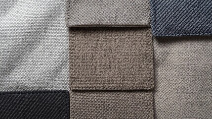 Fototapeta premium Textured Fabric Swatches Collage: Neutral Colors, Modern Textile Samples