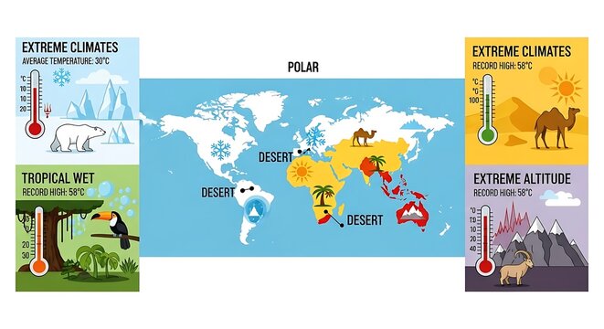 World climate infographic.