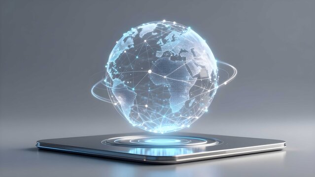 Futuristic ai internet network communication technology digital connectivity neural sphere node system