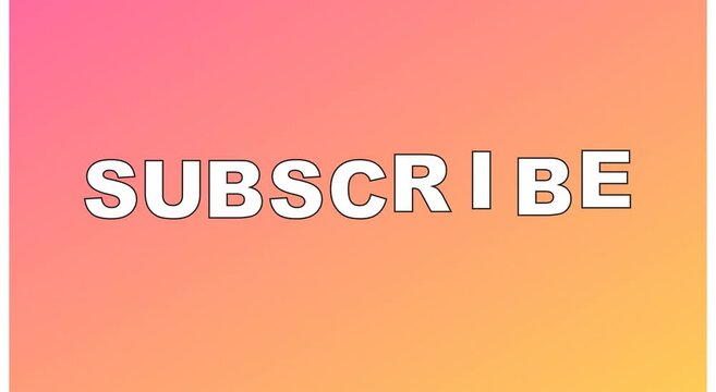 Animated subscribe button text on vibrant gradient animation