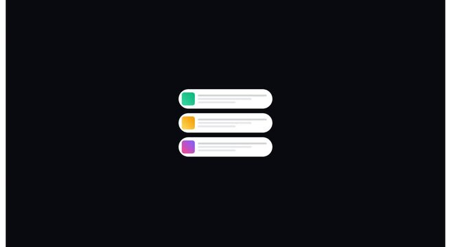Animated ui notification popups with gradient and text animation