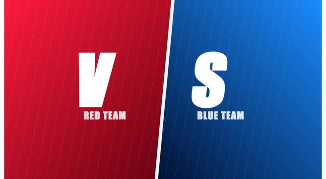 Red team vs blue team versus screen competition animation