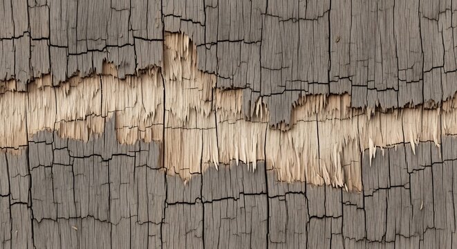 Weathered Wood Texture with Exposed Grain and Cracks.