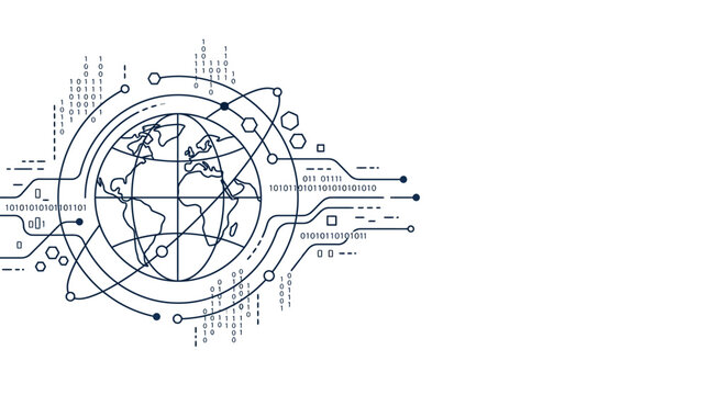 Global Digital Network Connection and Data Flow