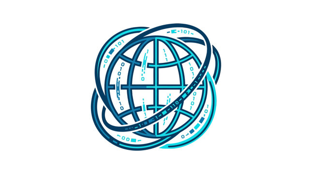 Global Digital Network Connection, Internet Technology, Binary Code Globe