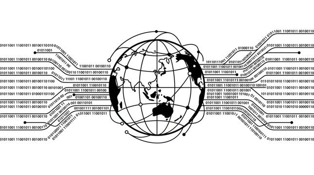 Global Network Connection Binary Code Data Flow