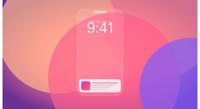 Smartphone lock screen notification ui concept with animation