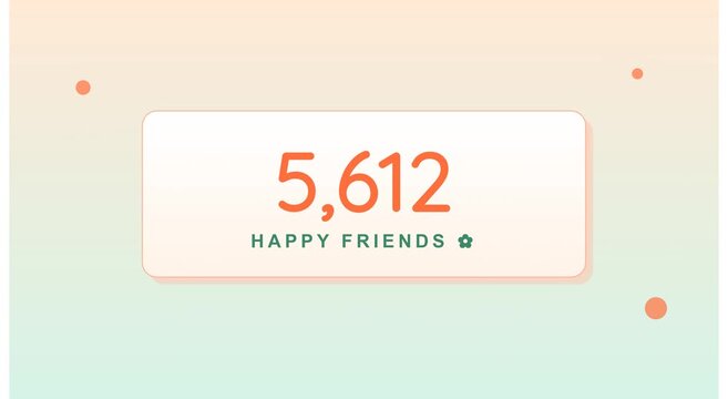 Social media follower counter animation with happy animation