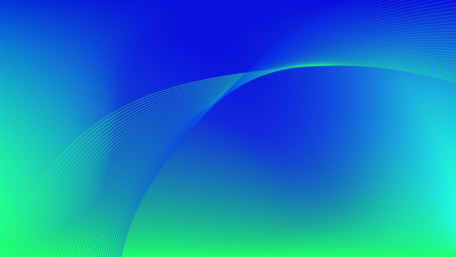 blue green gradient mesh abstract background with wavy lines