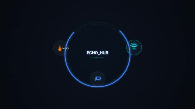 echo hub smart home interface animation