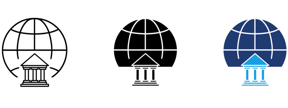 Digital Fintech and Online Banking service icons.