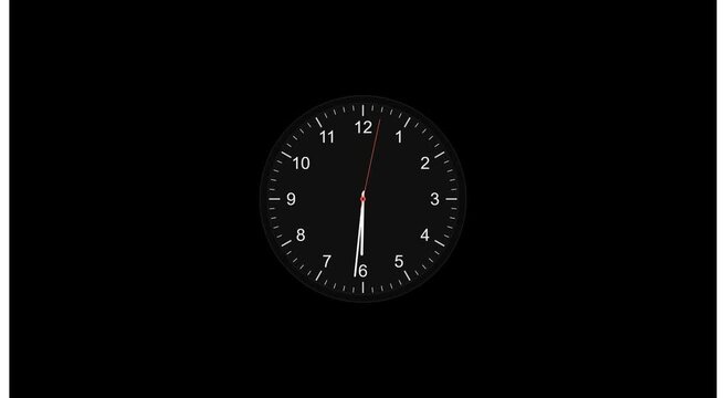 Minimalist analog wall clock ticking time lapse on animation