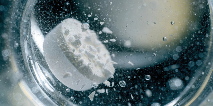 Effervescent tablet dissolving in water medical technology effervescence