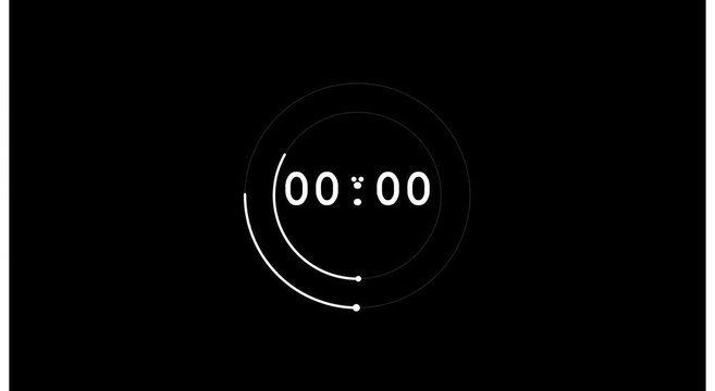 Minimalist circular timer countdown animation on animation