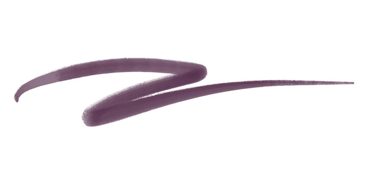 Purple cosmetic pencil zig zag stroke isolated on white background