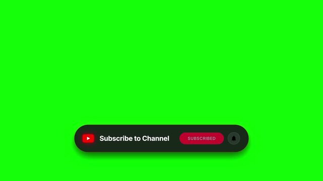 Animated subscribe buttons on green screen background motion graphics template