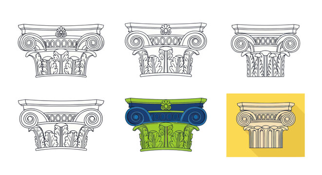 Detailed architectural column capital designs.