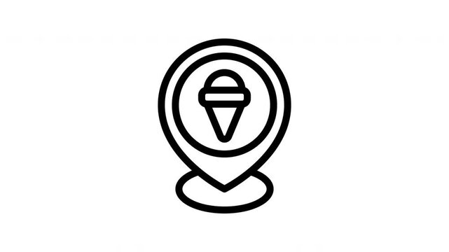 ice cream minimalist stroke animation