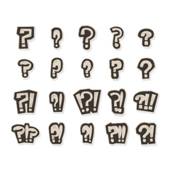 Halftone Question Mark and Exclamation Cutout Collection © AbdulGofururrohim