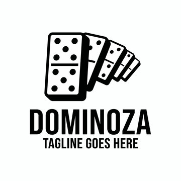 Dynamic logo featuring a sequence of falling domino tiles, symbolizing chain reaction, strategy, and fun. Great for gaming companies, tech startups, or logistics firms.