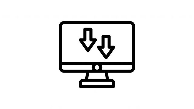 computer minimalist stroke animation