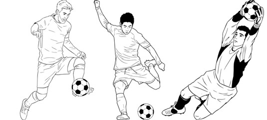 Obraz premium Dynamic Soccer Action Scene with Players and Ball in Motion