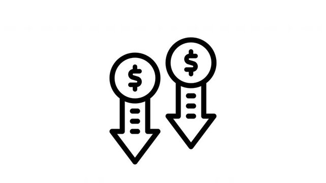 money minimalist stroke animation