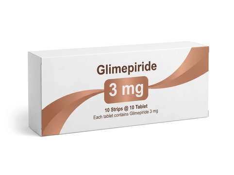 White box of Glimepiride 3 mg tablets for diabetes treatment